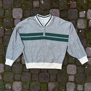 BDG Grandpa Green/Cream Pullover Sweatshirt
